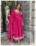 Classic Pink Digital Printed Festival Wear Anarkali Suit