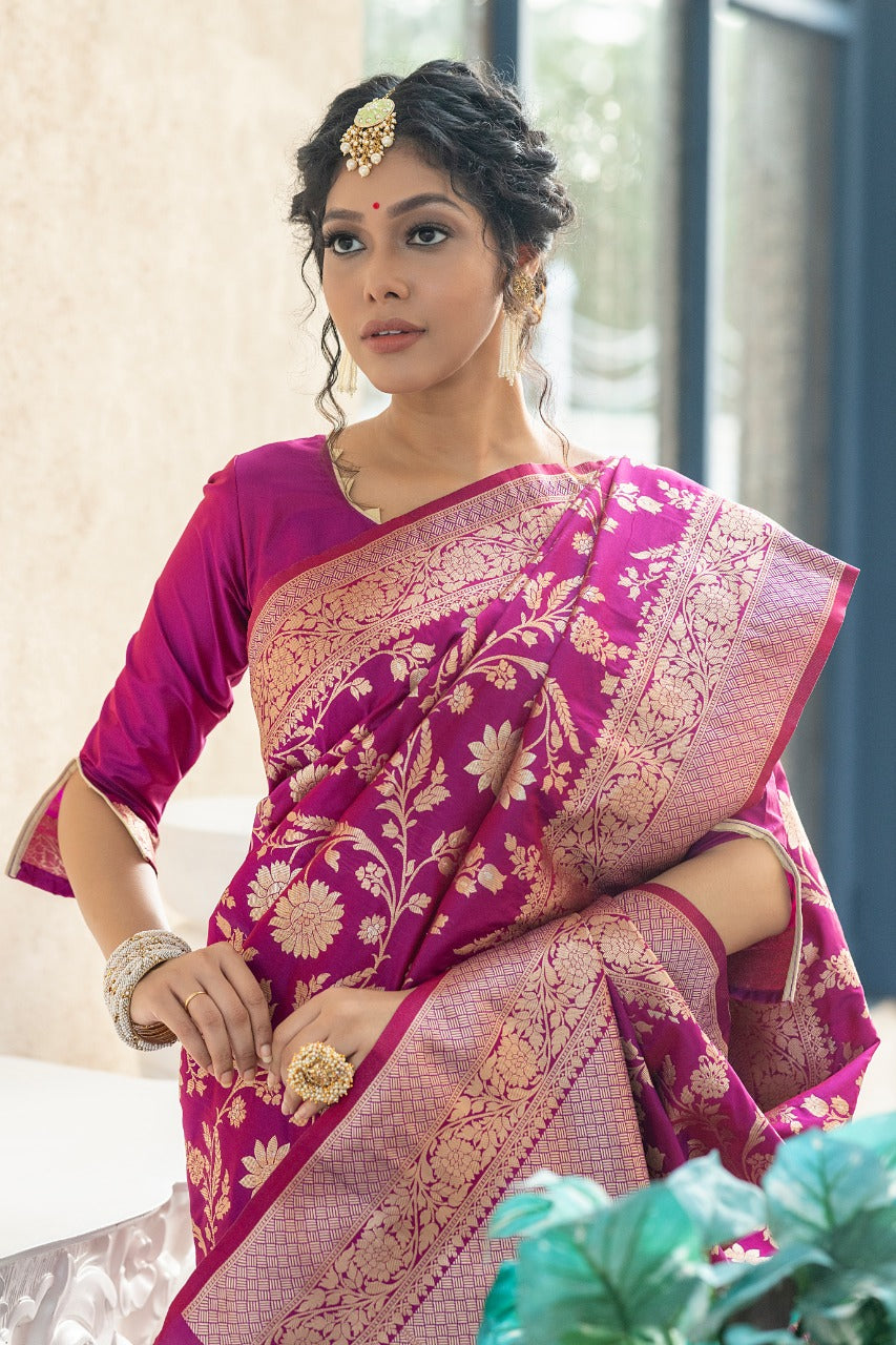 rani Banglori Raw Silk Weaving Saree With Rich Weaving Pallu - Cygnus Fashion