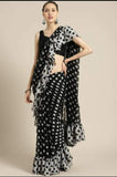 Ruffle Digital Printed Georgette Saree For Casual Wear