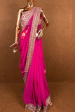 Heavy Embroidery With Real Mirror Work Georgette Saree For Party Wear