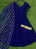 Navy Blue Georgette Anarkali Salwar Suit