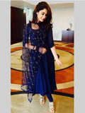 Navy Blue Georgette Anarkali Salwar Suit