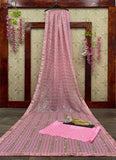 Stylish Ombré Pink Georgette Saree with Double Sequins Work
