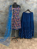 Blue Color Party Wear Georgette Sharara Suit