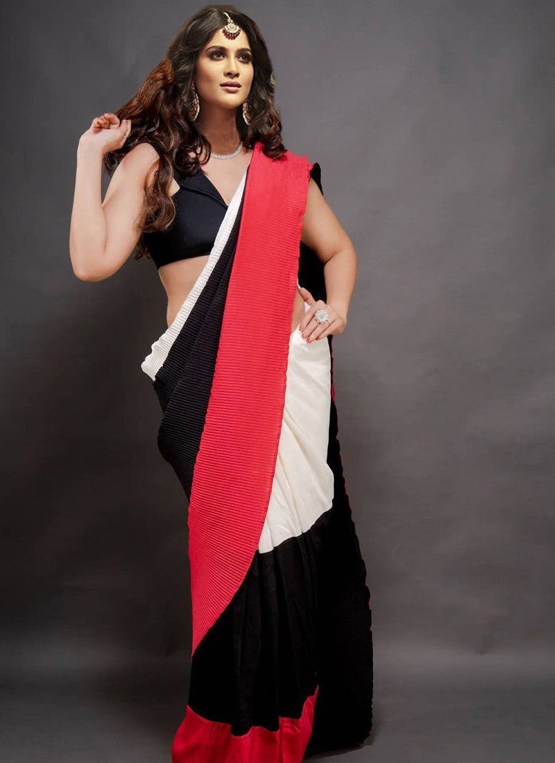 Black White Sarees in Churu - Dealers, Manufacturers & Suppliers - Justdial