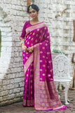 Pink Colored Beautiful Banarasi Silk Saree