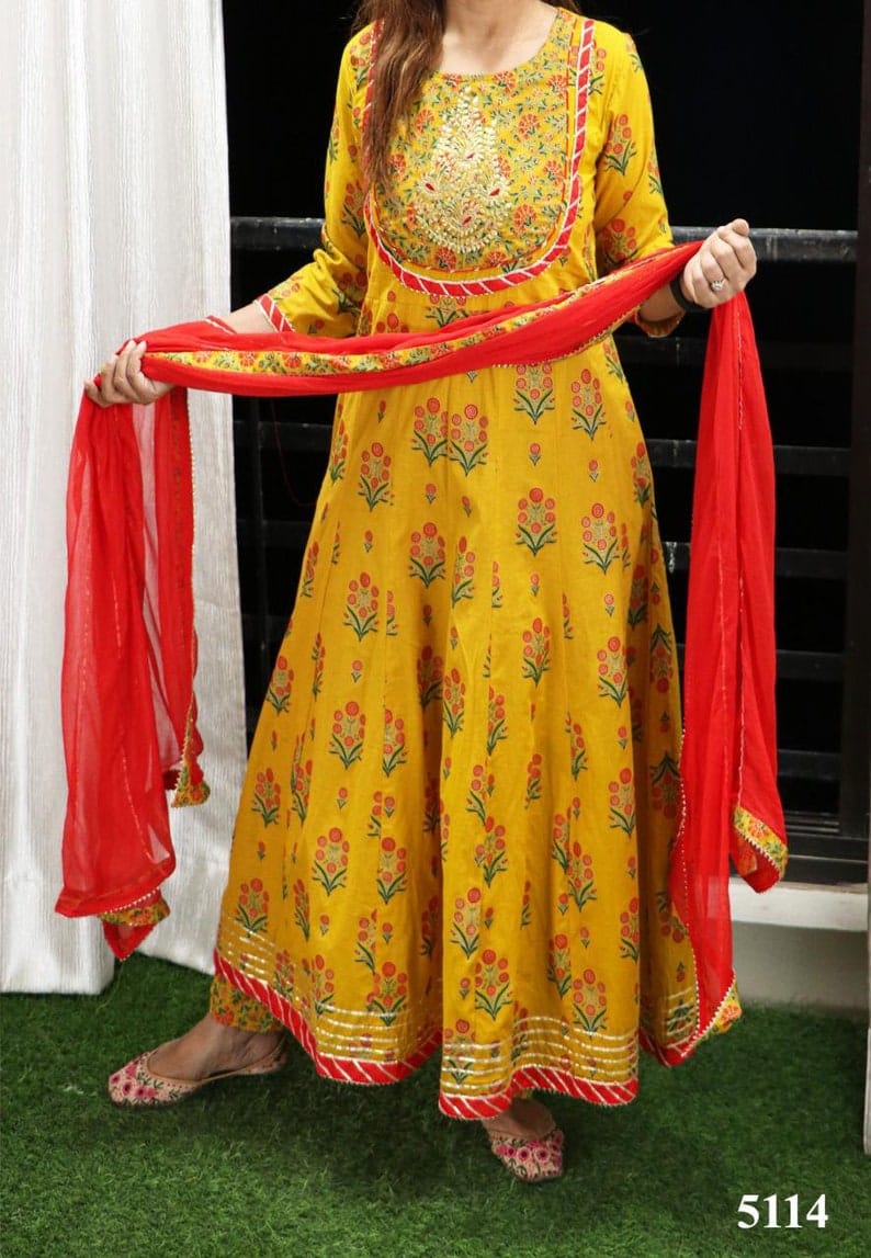 A-line Cotton Salwar Suits With Dupatta, Stitched at Rs 700 in Jaipur