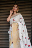 Banarasi Silk With Gold Zari Work Party Wear Saree With Floral Work