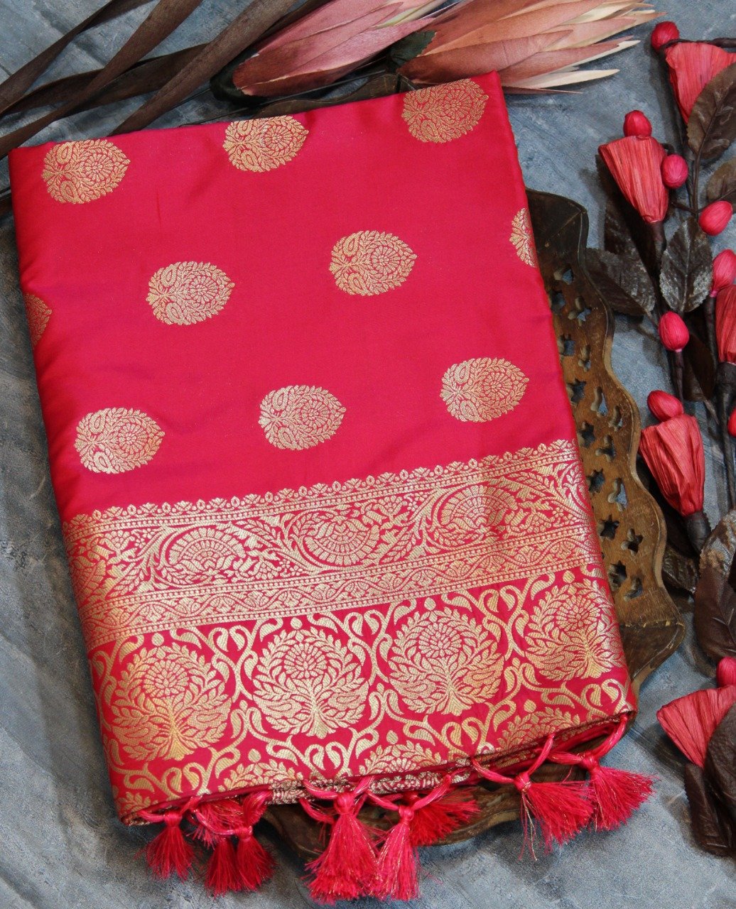 Self Designed Banarasi Silk Saree