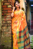 Mustard Banglori Silk Weaving Saree