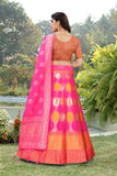 Semi Stitched Banarasi Lehenga With Designer Choli And Dupatta