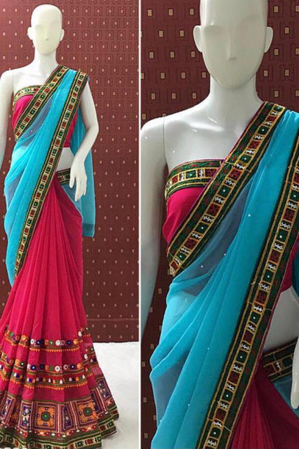 Plain Designer Dola Silk Double Shaded Saree, Handwash, 6.3 m (with blouse  piece) at Rs 450 in Surat