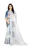 Bird In the Cage Pure Linen saree With  Printed Blouse