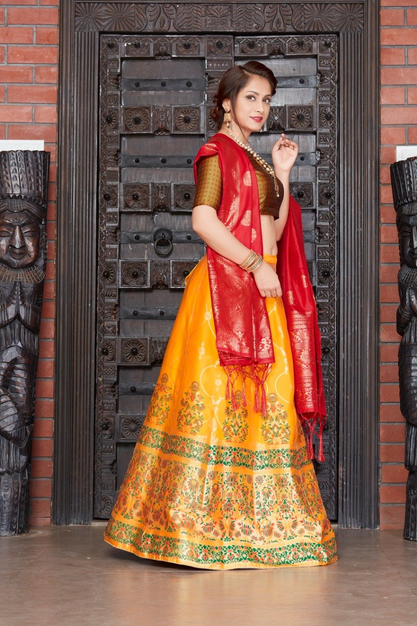 Banarasi Silk Double layered Lehenga with Choli. | Western party wear  dresses, Party wear dresses, Western party wear