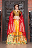 Party Wear Banarasi Silk Lehenga With Unstitched Choli