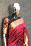 Festive Wear Red Assam Silk Saree