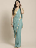 Saree mall Blue & Golden Quirky Print Saree