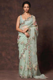 Heavy Organza Silk With Multi Embroidery Work Party Wear Saree