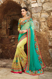 Designer Wear Heavy Georgette Saree With Full Embroidery And Lace Work