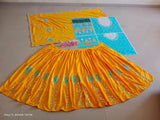 Yellow And Sky Blue Colour With Mirror Work Haldi Special Lahega Choli