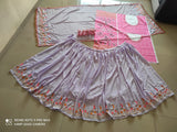 Light Purple Embroidered Lehenga Choli In Cotton