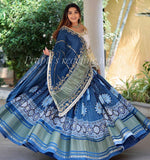 Royal Look Blue Color Mirror Work Lehenga Choli