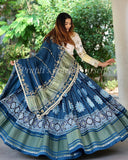 Royal Look Blue Color Mirror Work Lehenga Choli