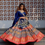 Royal blue Georgette material foil mirror work lehenga choli for women new Indian wedding lehenga choli designer party wear lehenga choli