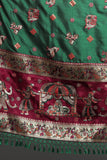 Gorgeous Patola Silk  Saree With Heavy Embroidery And Diamond Work